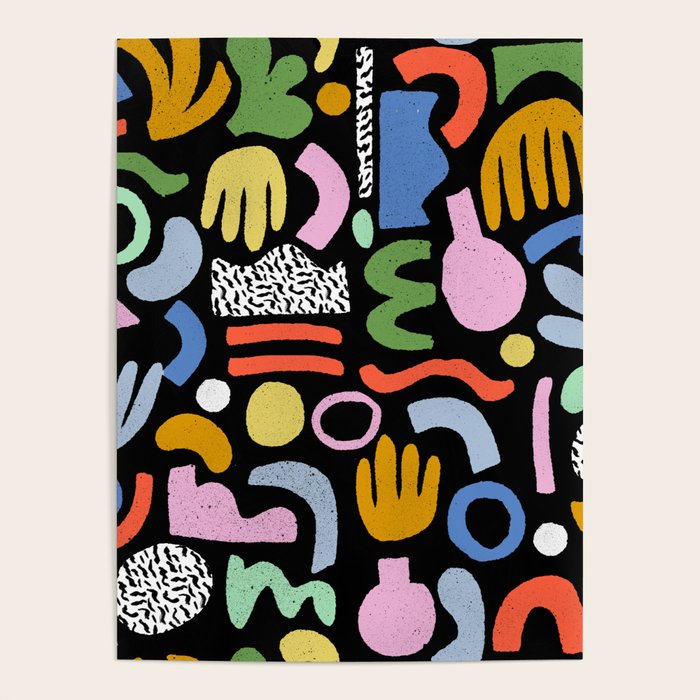 Helter Skelter - bright pattern, colorful, rainbow, abstract, shapes, pattern Poster Gallery Image 4