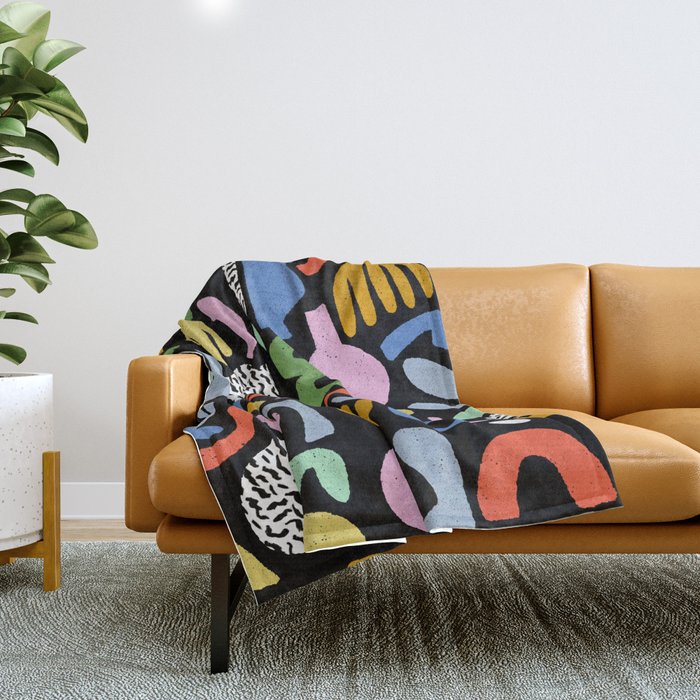 Helter Skelter - bright pattern, colorful, rainbow, abstract, shapes, pattern Throw Blanket Gallery Image 1