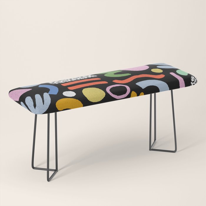 Helter Skelter - bright pattern, colorful, rainbow, abstract, shapes, pattern Bench Gallery Image 1