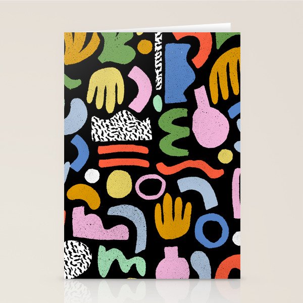 Helter Skelter - bright pattern, colorful, rainbow, abstract, shapes, pattern Stationery Card Gallery Image 2