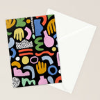 Helter Skelter - bright pattern, colorful, rainbow, abstract, shapes, pattern Stationery Card Gallery Image 2