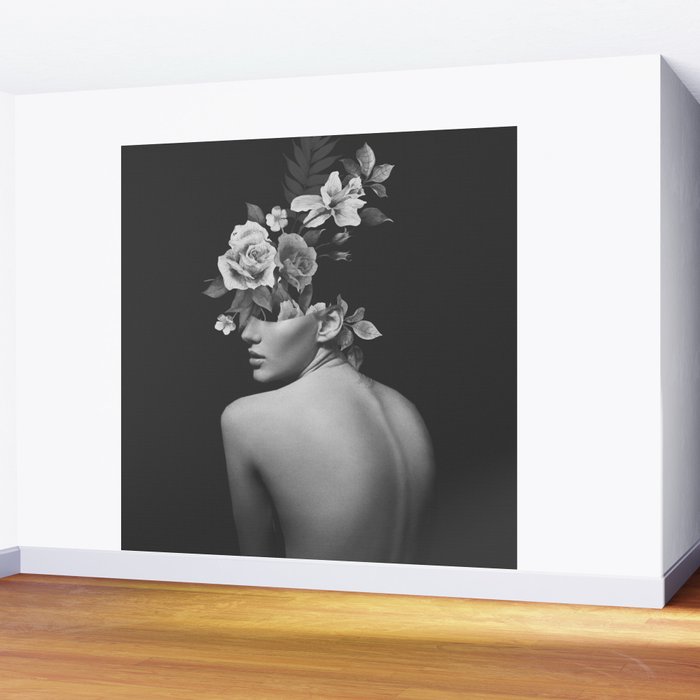 Night Garden Black and White Wall Mural Gallery Image 2