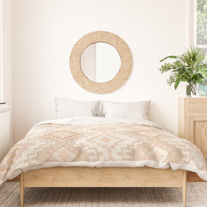 Southern Western Boho Geo  Americana Rug  ivory soft pink Duvet Cover Gallery Image 3