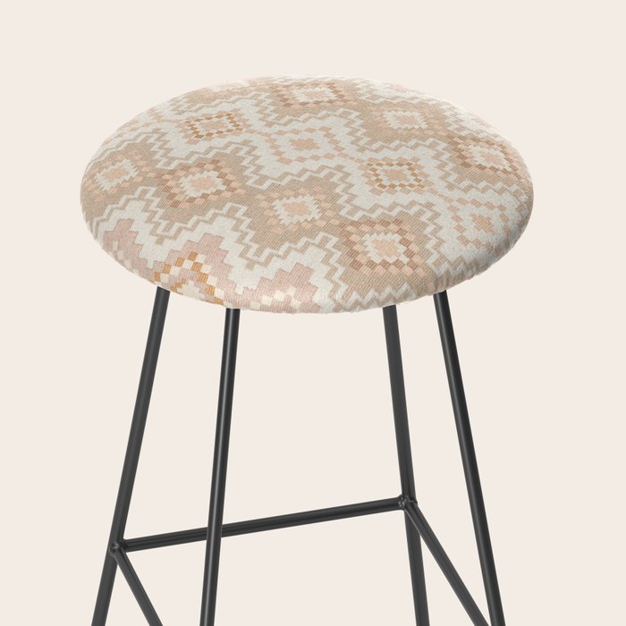 Southern Western Boho Geo  Americana Rug  ivory soft pink Stool Gallery Image 2