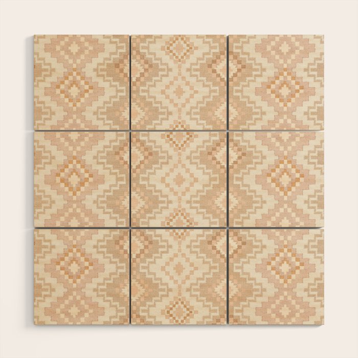 Southern Western Boho Geo  Americana Rug  ivory soft pink Wood Wall Art Gallery Image 1