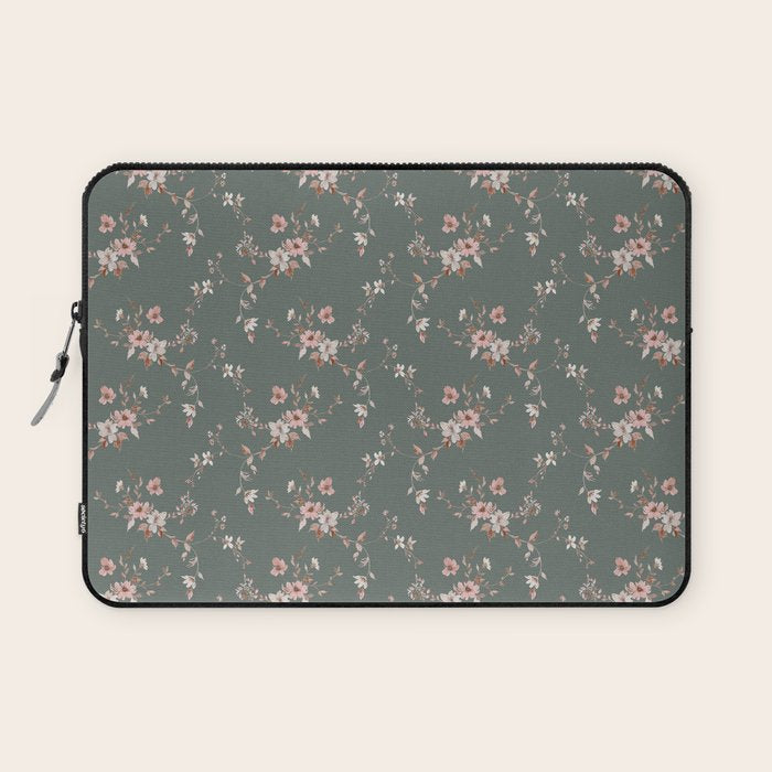 Watercolor Wildflowers - Sage Pink Laptop Sleeve Gallery Image 1