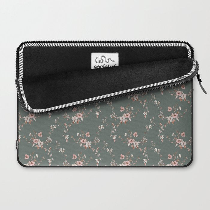 Watercolor Wildflowers - Sage Pink Laptop Sleeve Gallery Image 2