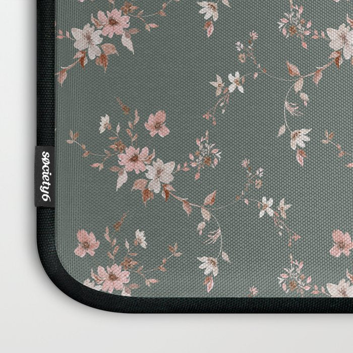 Watercolor Wildflowers - Sage Pink Laptop Sleeve Gallery Image 3