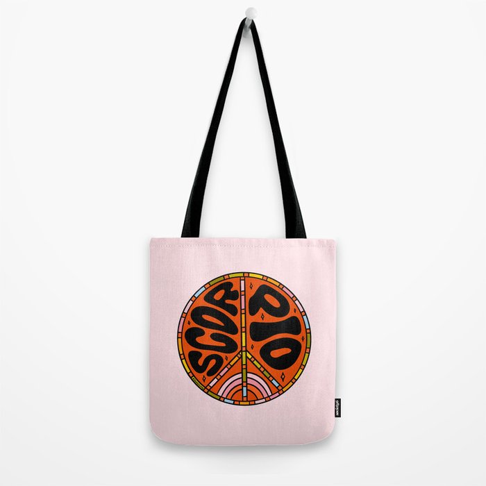 Scorpio Peace Sign Tote Bag Gallery Image 2