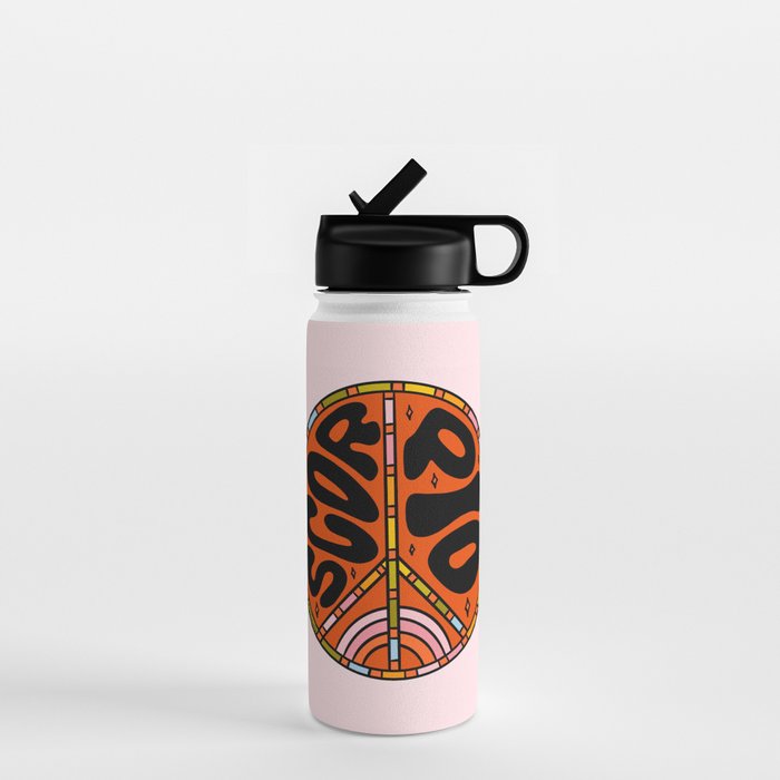 Scorpio Peace Sign Water Bottle Gallery Image 1