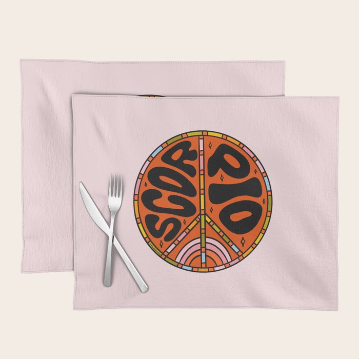 Scorpio Peace Sign Placemat Gallery Image 1