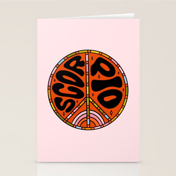 Scorpio Peace Sign Stationery Card Gallery Image 2
