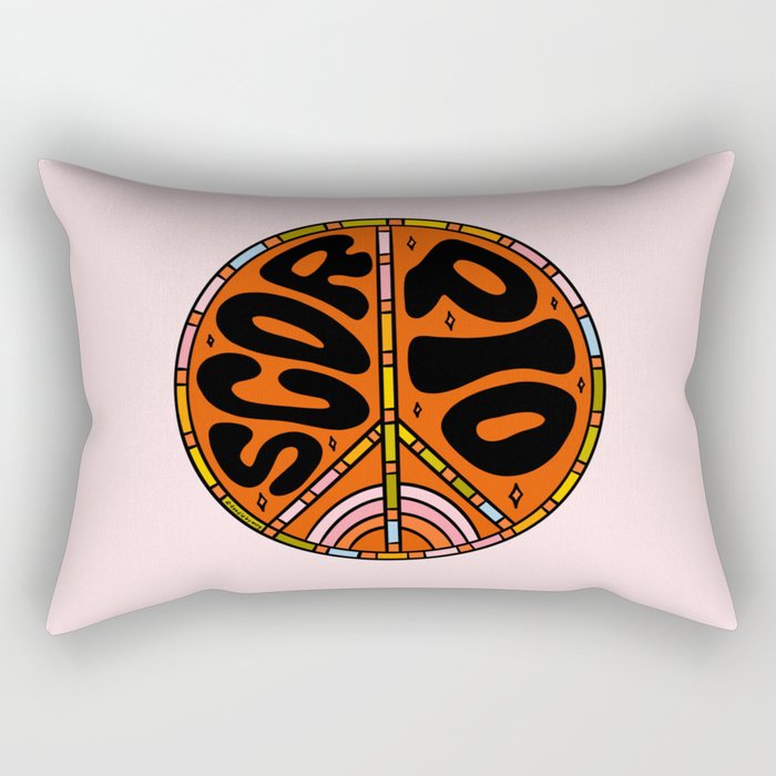 Scorpio Peace Sign Rectangular Pillow Gallery Image 2