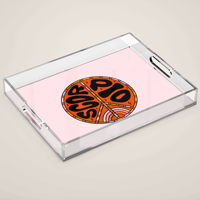 Scorpio Peace Sign Acrylic Tray Gallery Image 1