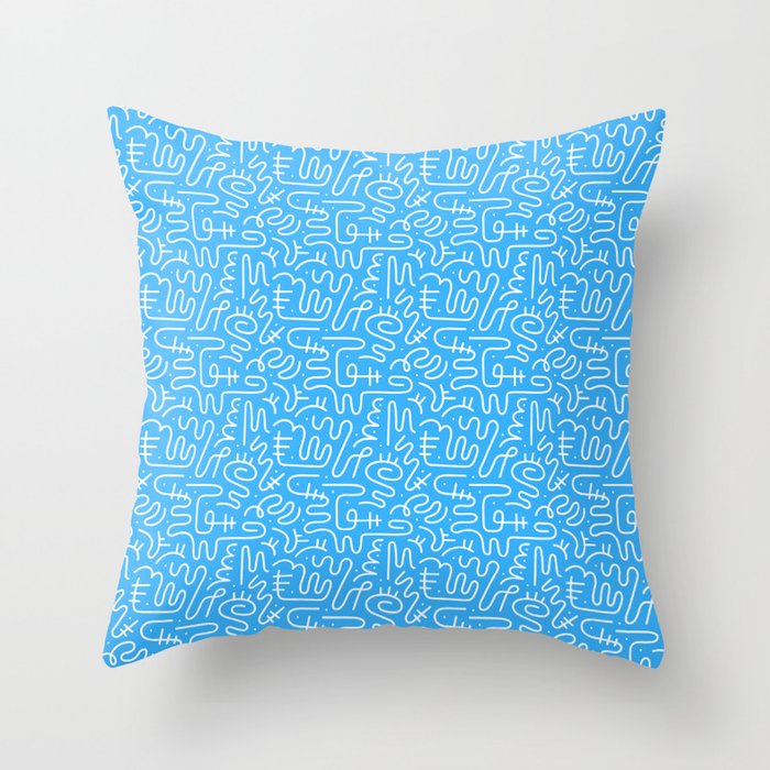 Colorful abstract fun line doodle art pattern Throw Pillow Gallery Image 6