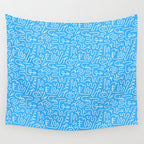 Colorful abstract fun line doodle art pattern Wall Tapestry Gallery Image 4