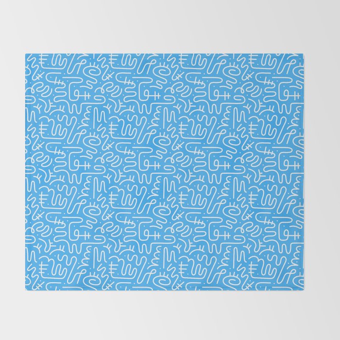 Colorful abstract fun line doodle art pattern Throw Blanket Gallery Image 2