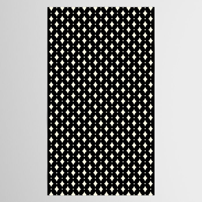 Vintage Stars IX Black and White Tablecloth Gallery Image 2