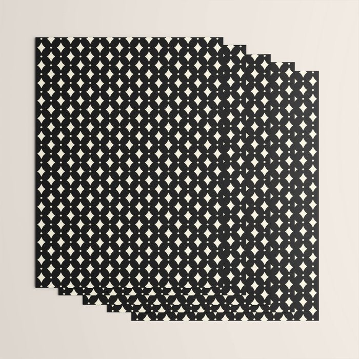 Vintage Stars IX Black and White Wrapping Paper Gallery Image 3