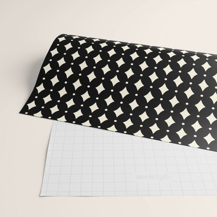 Vintage Stars IX Black and White Wrapping Paper Gallery Image 2