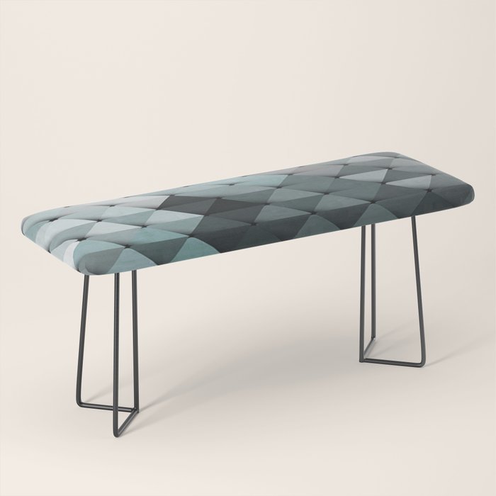 Triangles Teal Gray Bench Gallery Image 1