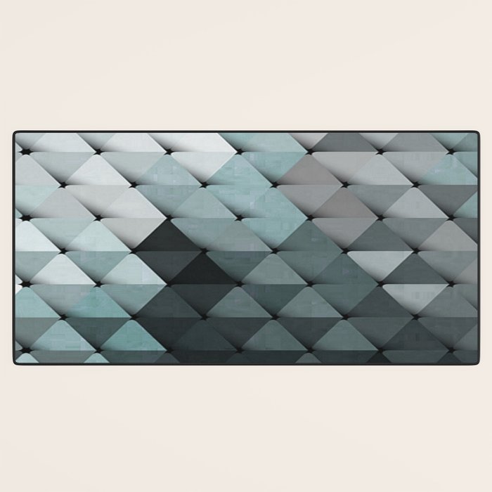 Triangles Teal Gray Desk Mat Gallery Image 3