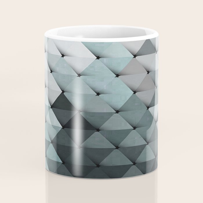 Triangles Teal Gray Coffee Mug Gallery Image 4