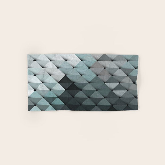 Triangles Teal Gray Bath Towel Gallery Image 1