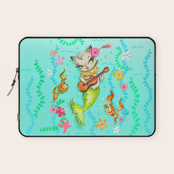 Mermaid Cat with Ukulele Laptop Sleeve Gallery Image 1