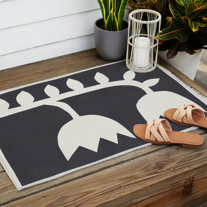 Black Tulips #2 - 4/5 Outdoor Rug Gallery Image 2