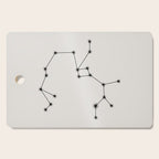 Sagittarius Zodiac Star Constellation Line Art White Cutting Board Gallery Image 1