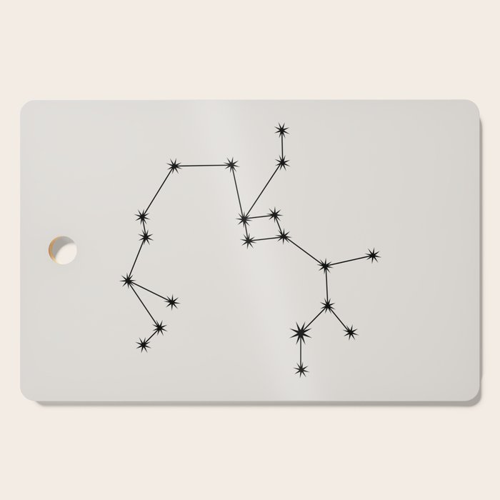 Sagittarius Zodiac Star Constellation Line Art White Cutting Board Gallery Image 1