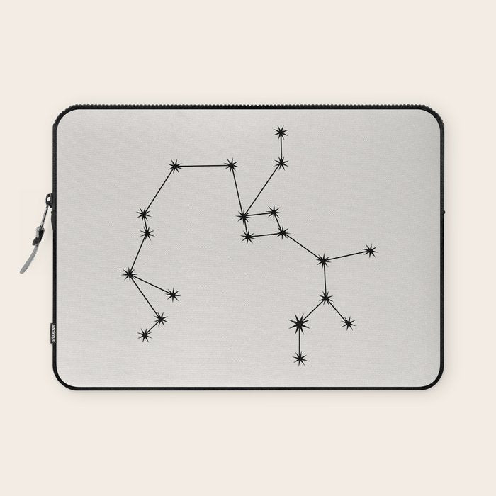 Sagittarius Zodiac Star Constellation Line Art White Laptop Sleeve Gallery Image 1