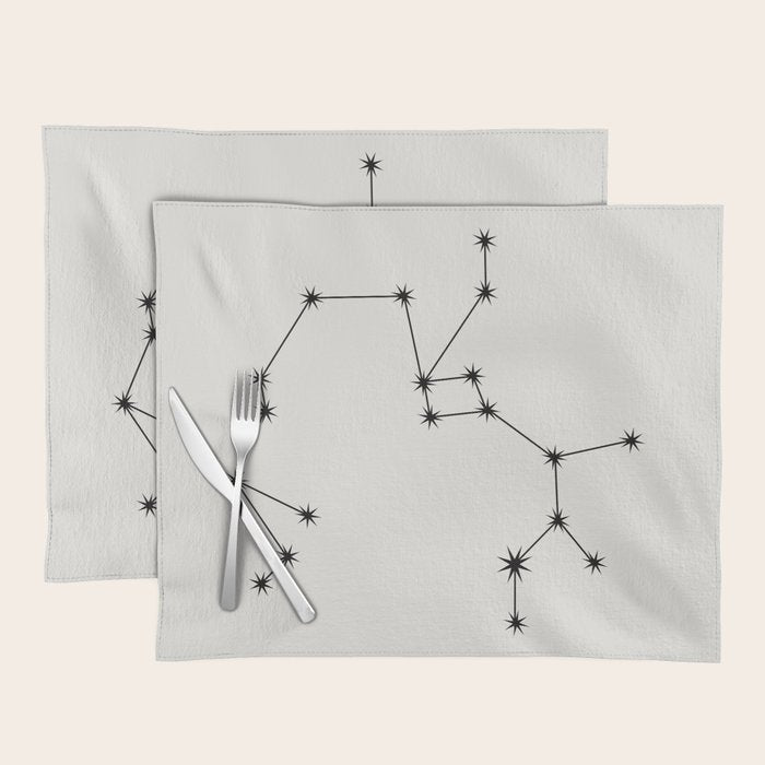 Sagittarius Zodiac Star Constellation Line Art White Placemat Gallery Image 1