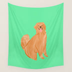 Happy Golden Retriever Wall Tapestry Gallery Image 4