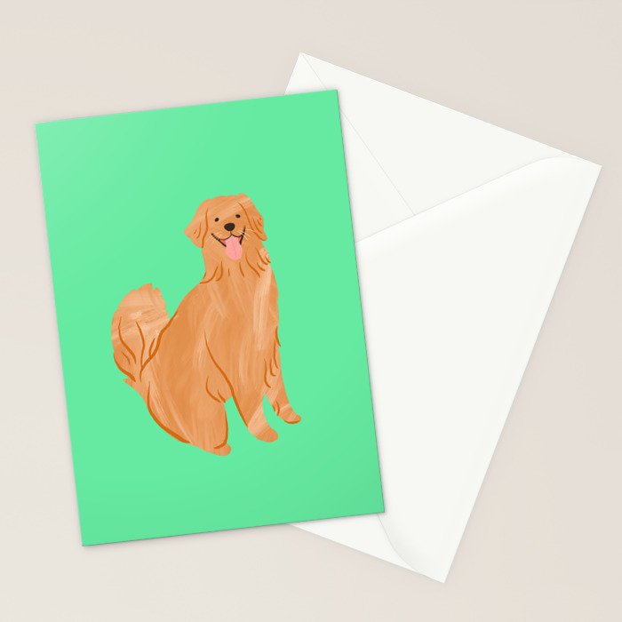 Happy Golden Retriever Stationery Card Gallery Image 2
