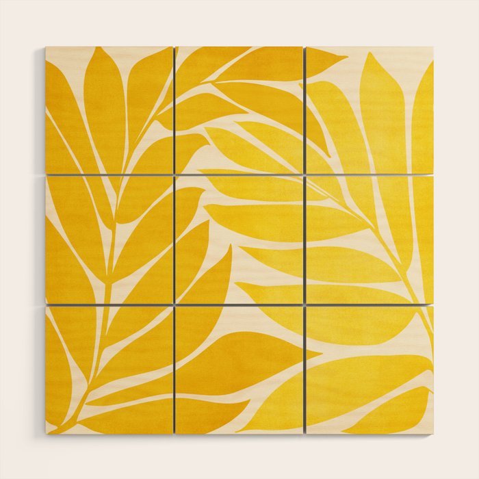 Mid Mod Vines in Yellow Wood Wall Art Gallery Image 1