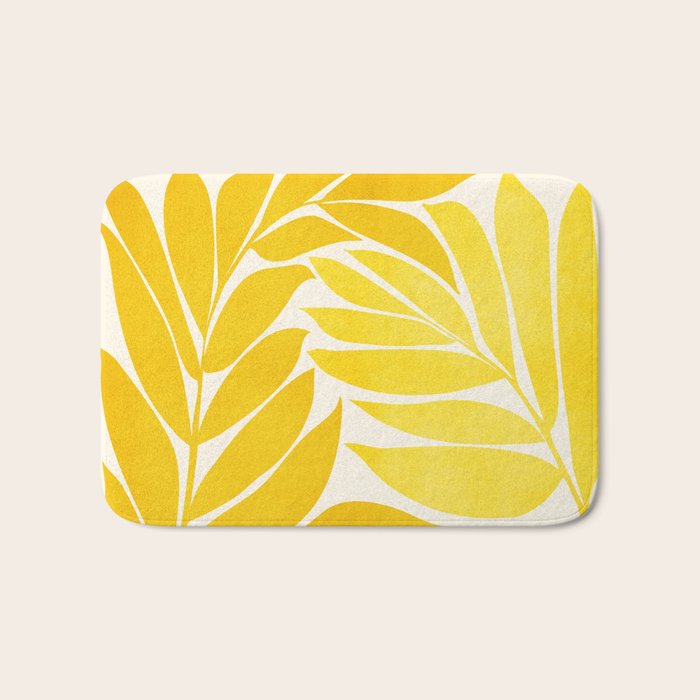 Mid Mod Vines in Yellow Bath Mat Gallery Image 1