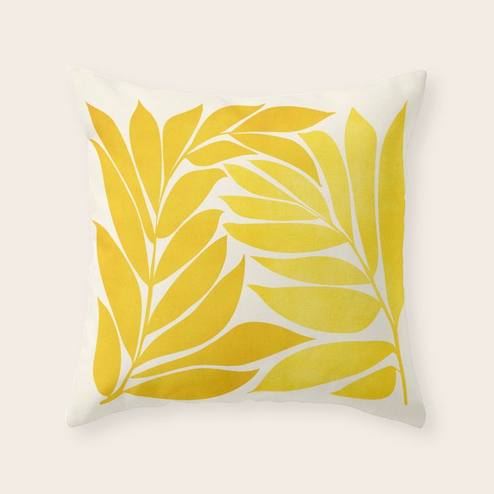 Mid Mod Vines in Yellow Throw Pillow Gallery Image 1