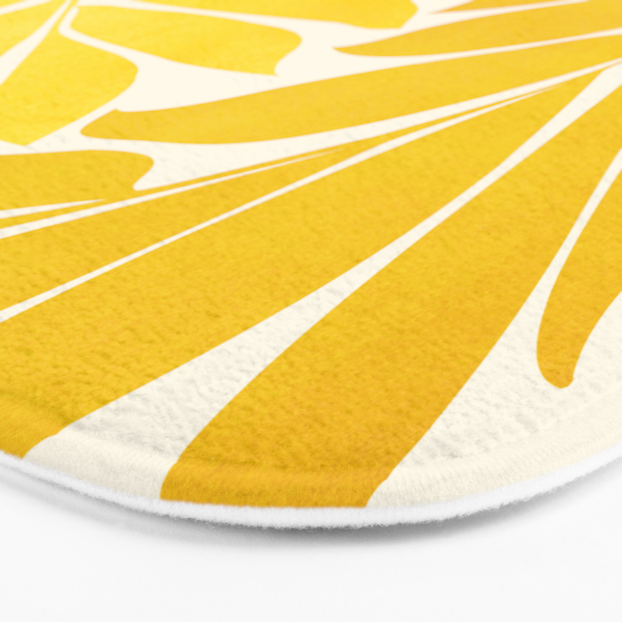 Mid Mod Vines in Yellow Bath Mat Gallery Image 3