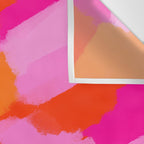 Pink and Orange Abstract Brush Strokes Palette Style Pattern Wall Tapestry Gallery Image 3