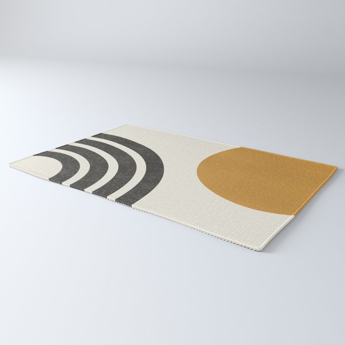 Mid century modern landscape - Sun and Rainbow  Rug Gallery Image 3