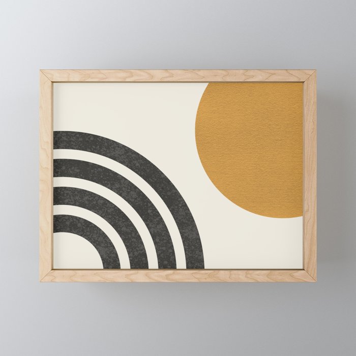 Mid century modern landscape - Sun and Rainbow  Mini Art Print Gallery Image 1