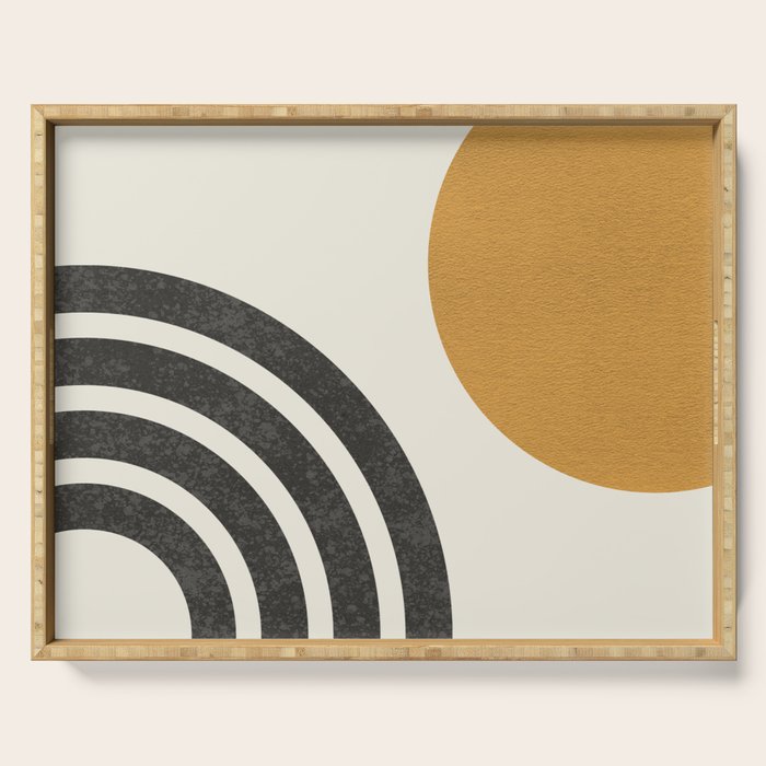 Mid century modern landscape - Sun and Rainbow  Serving Tray Gallery Image 1