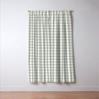 Desert Sage Grey Green and White Gingham Check Window Curtain Gallery Image 3