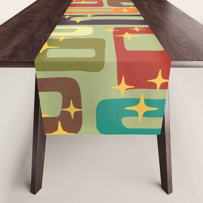 Retro Mid Century Modern Abstract Pattern 225 Table Runner Gallery Image 1