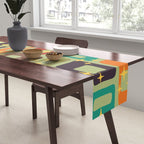 Retro Mid Century Modern Abstract Pattern 225 Table Runner Gallery Image 2