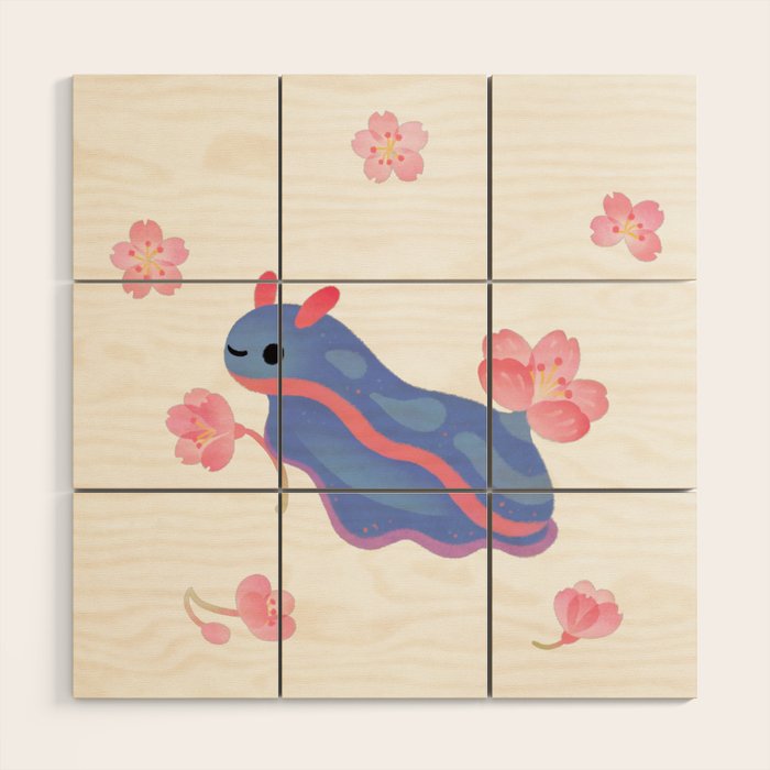 Cherry blossom slug Wood Wall Art Gallery Image 1