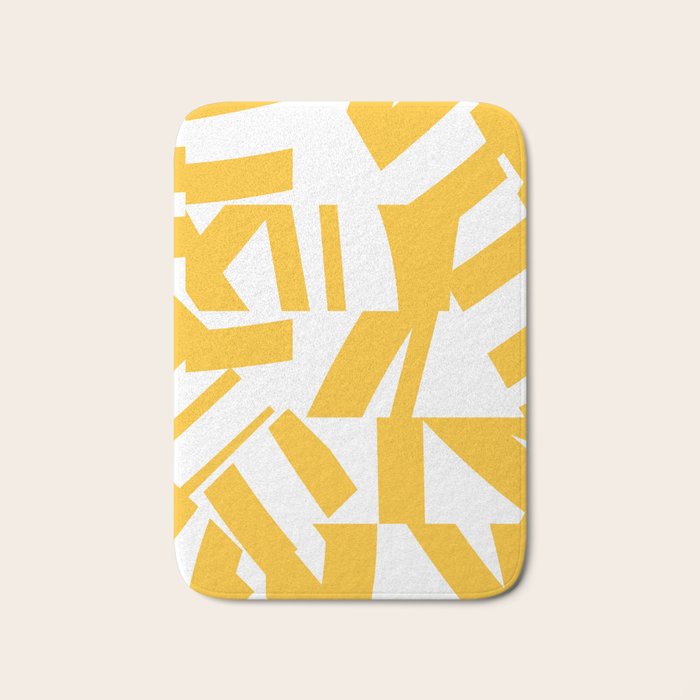 Geometric Pattern 04 Yellow Bath Mat Gallery Image 1