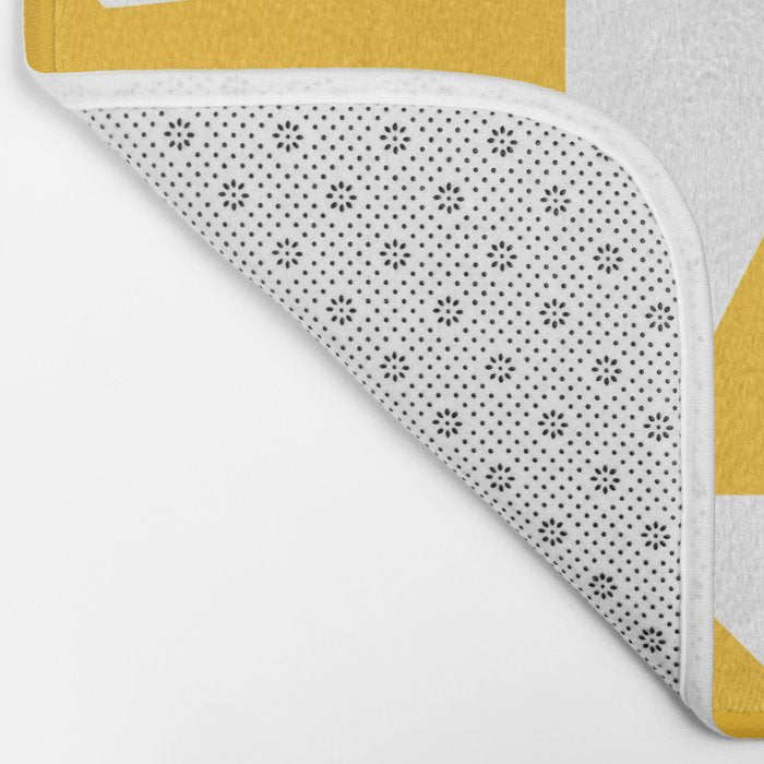 Geometric Pattern 04 Yellow Bath Mat Gallery Image 2